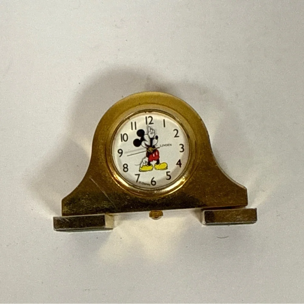 Gold Mickey Mouse Desk Clock